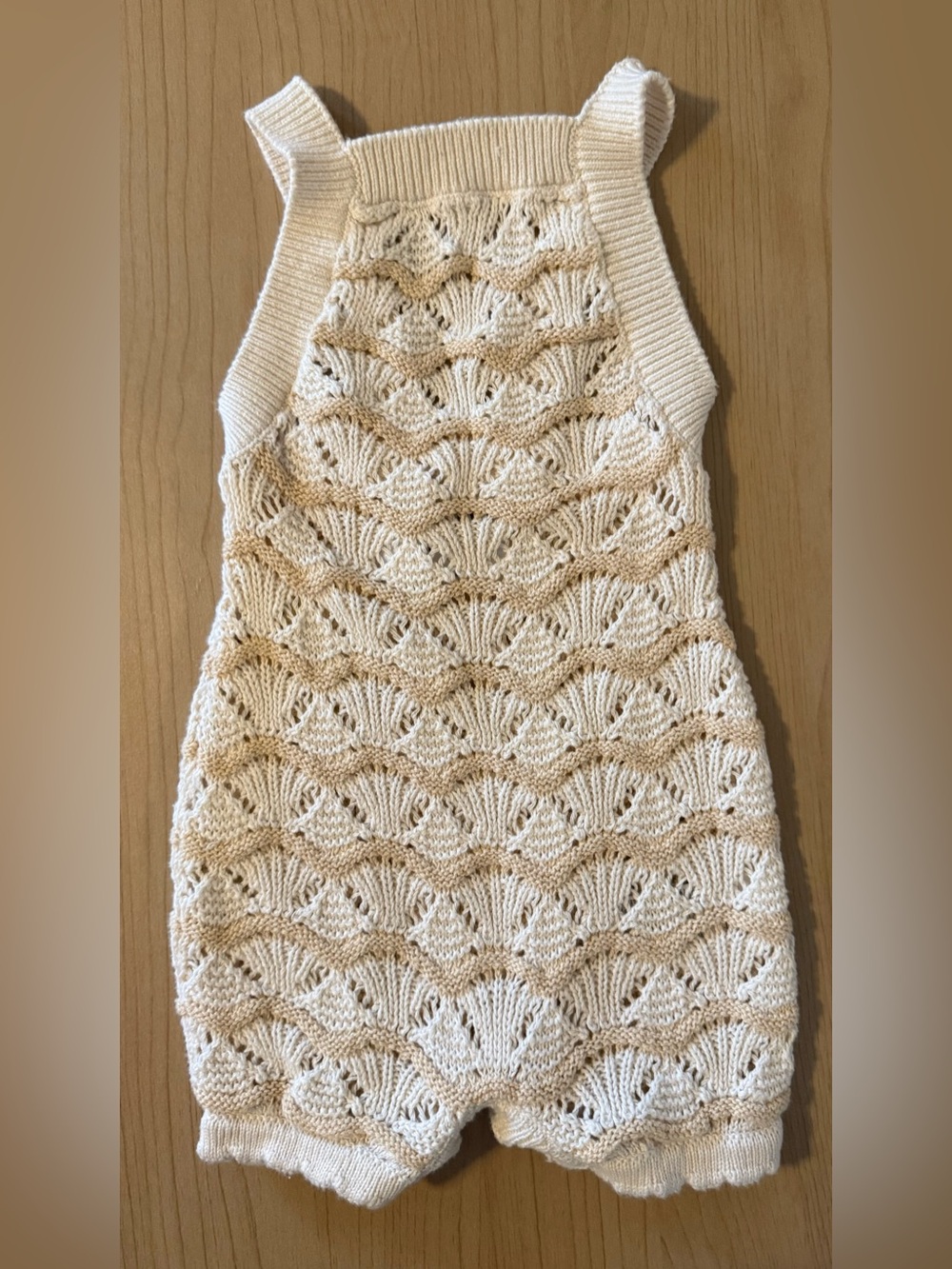 Sleeveless Sweater-Knit One-Piece Romper